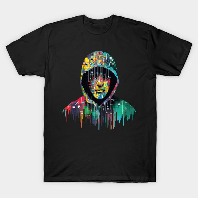 Hacker Game Urbain City Life Mistery Shadow Abstract T-Shirt by Cubebox